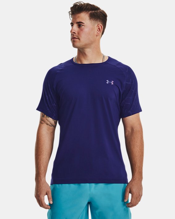 Men's UA RUSH™ Vent Short Sleeve, Blue, pdpMainDesktop image number 0